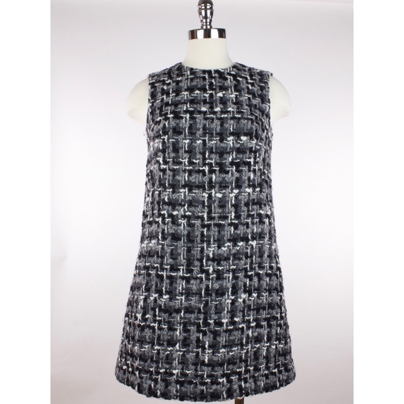 Dolce & Gabbana Tweed Sleeveless Wool Shift Dress - Picture 2 of 8